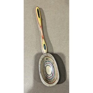 Rainbow Wooden Spoon Utensil 9" Colorful Hippie Boho Maximalist 70s Retro Groovy